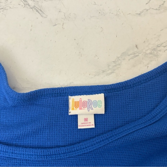 LuLaRoe Women's Maxi Dress M Short Sleeve Pullover Blue Shift Colorblock - Picture 7 of 8